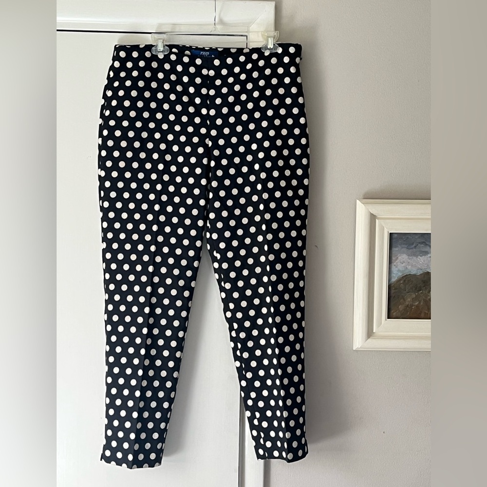 Talbots RSVP Black and Cream Polka Dot Psnt